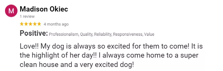 Madison Okiec's review of Tails N Whiskers Pet Services
